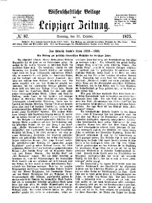 Leipziger Zeitung Sonntag 31. Oktober 1875