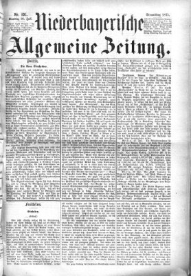 Niederbayerische allgemeine Zeitung Samstag 31. Juli 1875