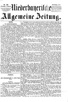 Niederbayerische allgemeine Zeitung Mittwoch 15. September 1875