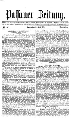 Passauer Zeitung Donnerstag 10. Juni 1875