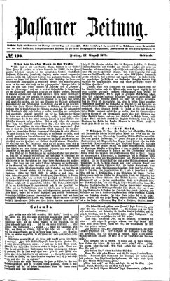 Passauer Zeitung Freitag 27. August 1875