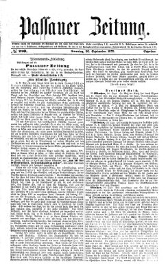 Passauer Zeitung Sonntag 26. September 1875