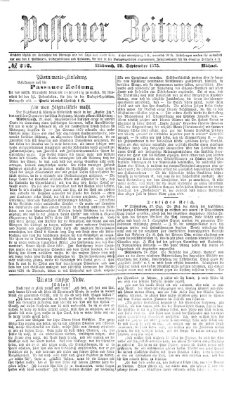 Passauer Zeitung Mittwoch 29. September 1875