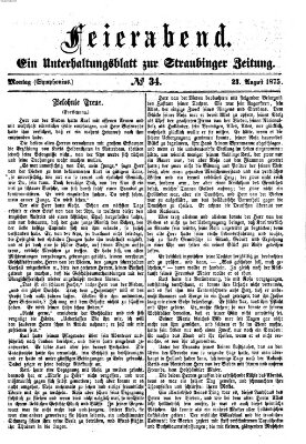 Feierabend (Straubinger Zeitung) Montag 23. August 1875