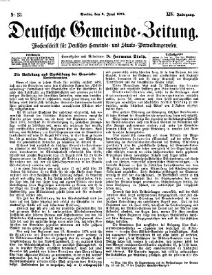 Deutsche Gemeinde-Zeitung Samstag 5. Juni 1875