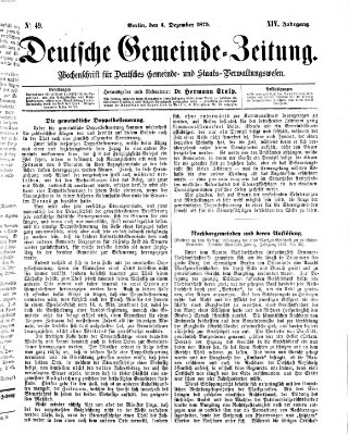 Deutsche Gemeinde-Zeitung Samstag 4. Dezember 1875