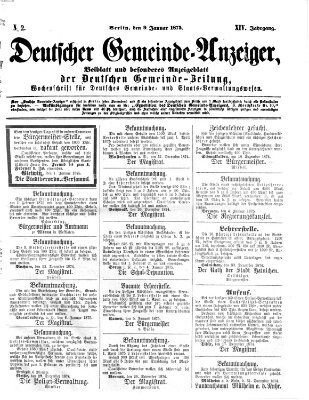 Deutsche Gemeinde-Zeitung Samstag 9. Januar 1875