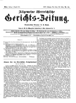 Allgemeine österreichische Gerichts-Zeitung Freitag 6. August 1875
