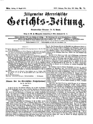 Allgemeine österreichische Gerichts-Zeitung Freitag 27. August 1875