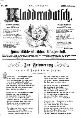 Kladderadatsch Sonntag 22. August 1875