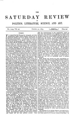 Saturday review Samstag 30. Oktober 1875