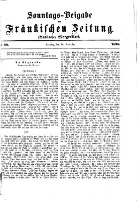 Fränkische Zeitung (Ansbacher Morgenblatt) Sonntag 14. November 1875