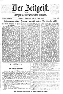 Der Zeitgeist Donnerstag 24. Juni 1875