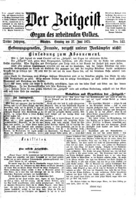 Der Zeitgeist Sonntag 27. Juni 1875