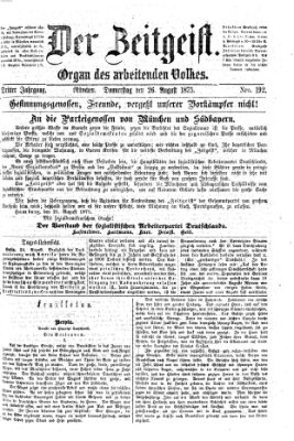 Der Zeitgeist Donnerstag 26. August 1875