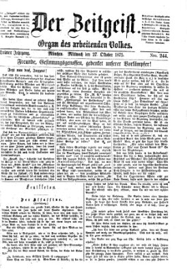Der Zeitgeist Mittwoch 27. Oktober 1875