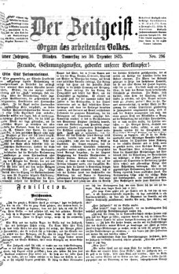 Der Zeitgeist Donnerstag 30. Dezember 1875