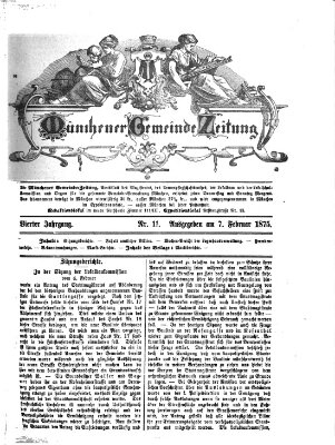 Münchener Gemeinde-Zeitung Sonntag 7. Februar 1875
