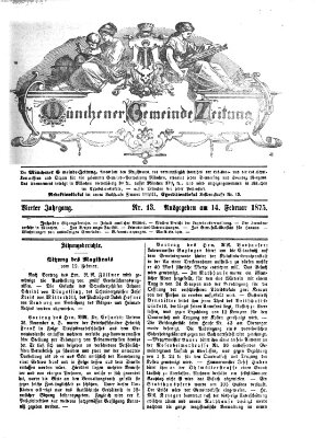 Münchener Gemeinde-Zeitung Sonntag 14. Februar 1875