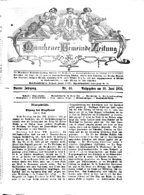 Münchener Gemeinde-Zeitung Donnerstag 10. Juni 1875
