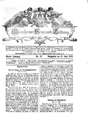 Münchener Gemeinde-Zeitung Sonntag 13. Juni 1875