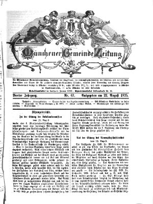 Münchener Gemeinde-Zeitung Sonntag 22. August 1875