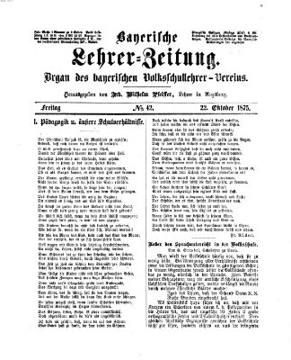 Bayerische Lehrerzeitung Freitag 22. Oktober 1875