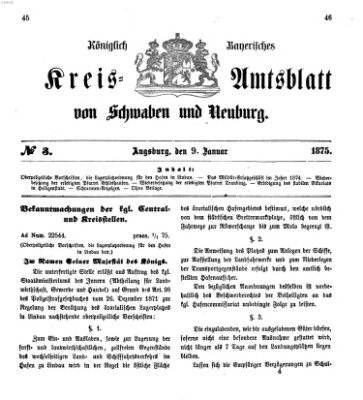Königlich Bayerisches Kreis-Amtsblatt von Schwaben und Neuburg Samstag 9. Januar 1875