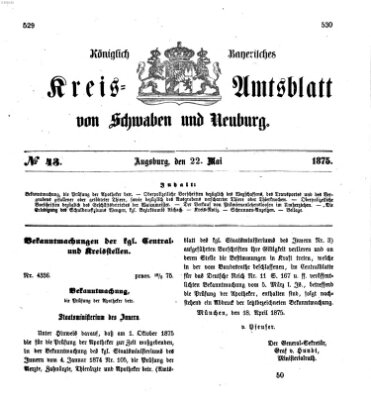 Königlich Bayerisches Kreis-Amtsblatt von Schwaben und Neuburg Samstag 22. Mai 1875