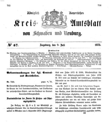 Königlich Bayerisches Kreis-Amtsblatt von Schwaben und Neuburg Freitag 9. Juli 1875