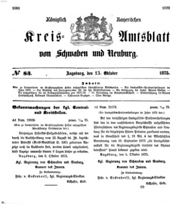 Königlich Bayerisches Kreis-Amtsblatt von Schwaben und Neuburg Mittwoch 13. Oktober 1875