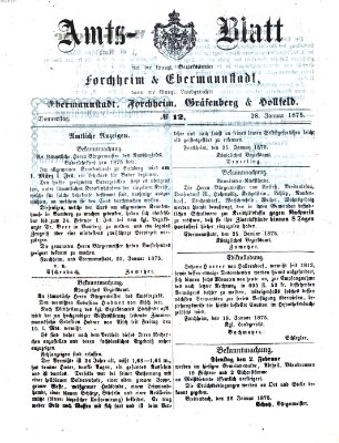 Amtsblatt für die Königlichen Bezirksämter Forchheim und Ebermannstadt sowie für die Königliche Stadt Forchheim Donnerstag 28. Januar 1875
