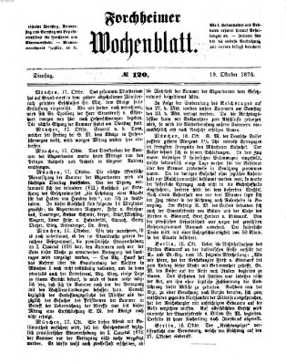 Amtsblatt für die Königlichen Bezirksämter Forchheim und Ebermannstadt sowie für die Königliche Stadt Forchheim Dienstag 19. Oktober 1875