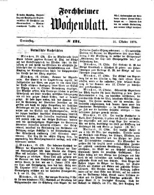 Amtsblatt für die Königlichen Bezirksämter Forchheim und Ebermannstadt sowie für die Königliche Stadt Forchheim Donnerstag 21. Oktober 1875