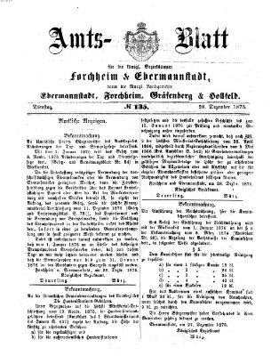Amtsblatt für die Königlichen Bezirksämter Forchheim und Ebermannstadt sowie für die Königliche Stadt Forchheim Dienstag 28. Dezember 1875