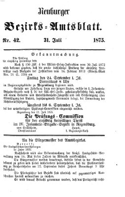 Neuburger Bezirks-Amtsblatt Samstag 31. Juli 1875