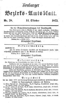 Neuburger Bezirks-Amtsblatt Donnerstag 14. Oktober 1875