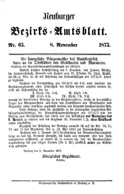 Neuburger Bezirks-Amtsblatt Montag 8. November 1875