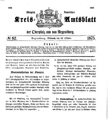 Königlich-bayerisches Kreis-Amtsblatt der Oberpfalz und von Regensburg (Königlich bayerisches Intelligenzblatt für die Oberpfalz und von Regensburg) Mittwoch 20. Oktober 1875