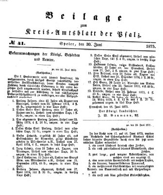 Königlich-bayerisches Kreis-Amtsblatt der Pfalz (Königlich bayerisches Amts- und Intelligenzblatt für die Pfalz) Mittwoch 30. Juni 1875