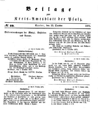 Königlich-bayerisches Kreis-Amtsblatt der Pfalz (Königlich bayerisches Amts- und Intelligenzblatt für die Pfalz) Mittwoch 13. Oktober 1875