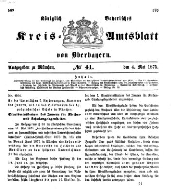 Königlich-bayerisches Kreis-Amtsblatt von Oberbayern (Münchner Intelligenzblatt) Dienstag 4. Mai 1875