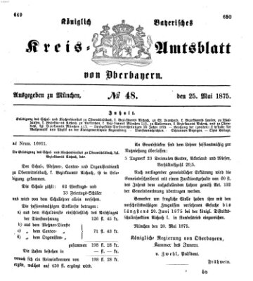 Königlich-bayerisches Kreis-Amtsblatt von Oberbayern (Münchner Intelligenzblatt) Dienstag 25. Mai 1875