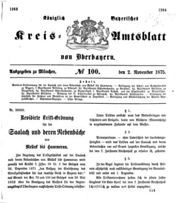 Königlich-bayerisches Kreis-Amtsblatt von Oberbayern (Münchner Intelligenzblatt) Dienstag 2. November 1875