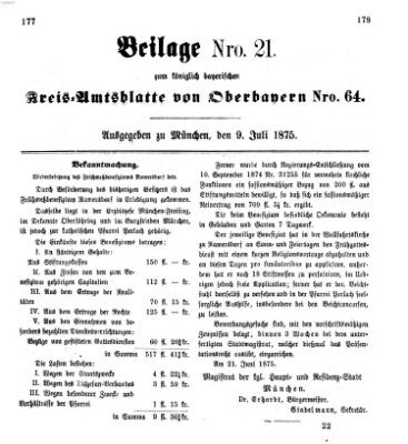 Königlich-bayerisches Kreis-Amtsblatt von Oberbayern (Münchner Intelligenzblatt) Freitag 9. Juli 1875