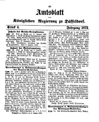 Amtsblatt für den Regierungsbezirk Düsseldorf Samstag 23. Januar 1875