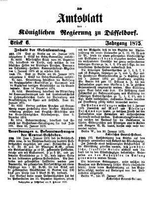 Amtsblatt für den Regierungsbezirk Düsseldorf Samstag 6. Februar 1875