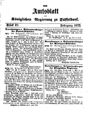 Amtsblatt für den Regierungsbezirk Düsseldorf Samstag 26. Juni 1875