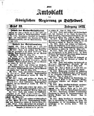 Amtsblatt für den Regierungsbezirk Düsseldorf Samstag 24. Juli 1875