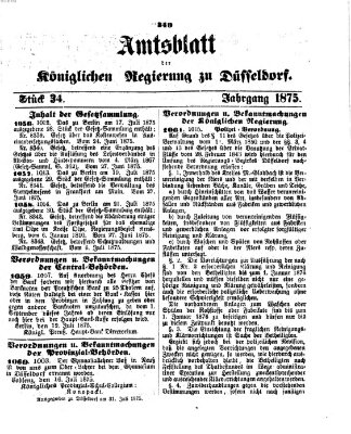 Amtsblatt für den Regierungsbezirk Düsseldorf Samstag 31. Juli 1875